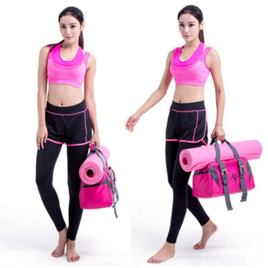 20-35l waterproof nylon yoga mat bag with shoes pocket and dry wet separation - product image