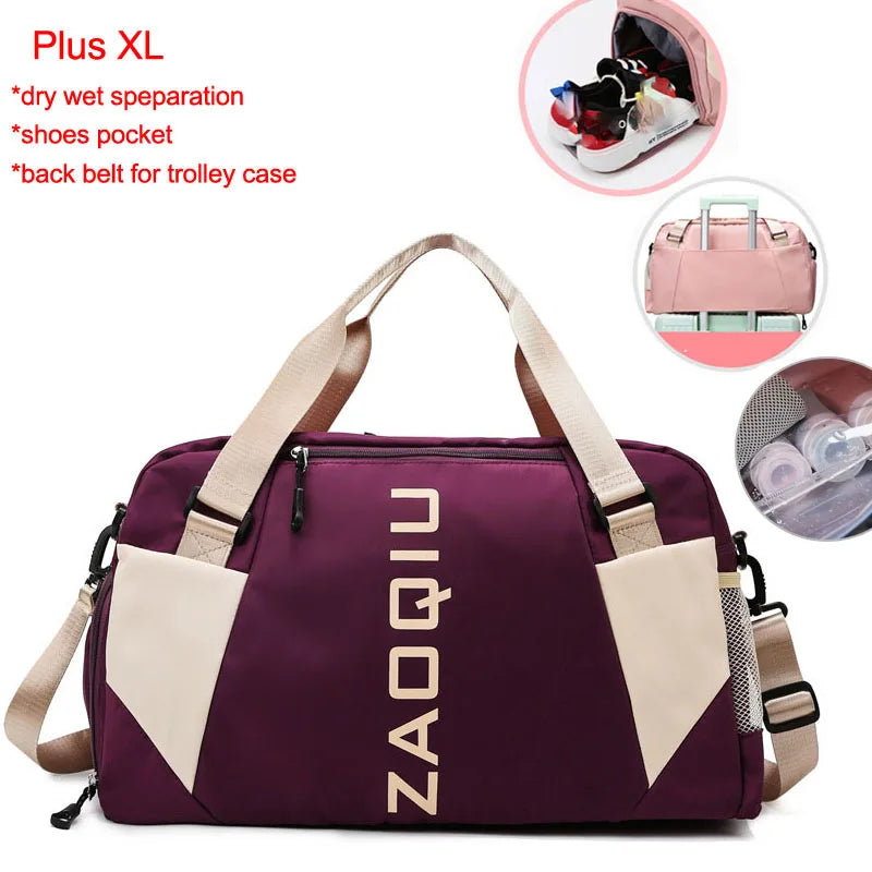 20-35l waterproof nylon yoga mat bag with shoes pocket and dry wet separation - product image