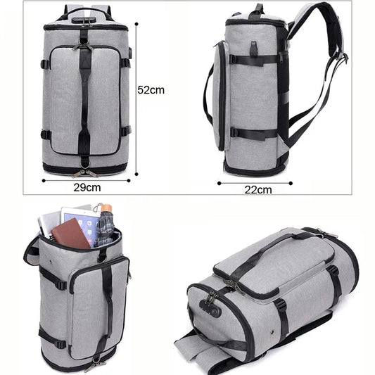 35l waterproof nylon anti-theft gym backpack with usb port and shoe pocket - product image