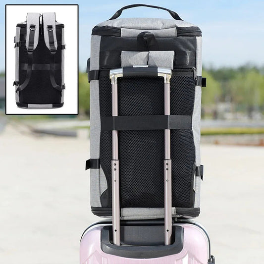 35l waterproof nylon anti-theft gym backpack with usb port and shoe pocket - product image