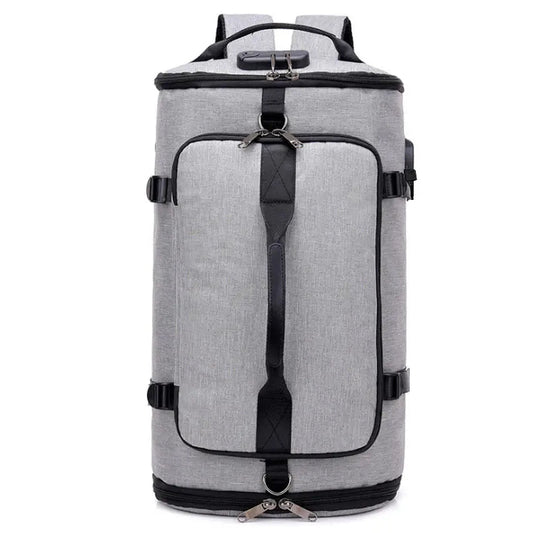 35L Waterproof Nylon Anti-Theft Gym Backpack with USB Port and Shoe Pocket