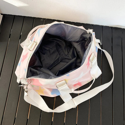 36-55l oxford star print wet/dry separation gym yoga fitness duffel - product image