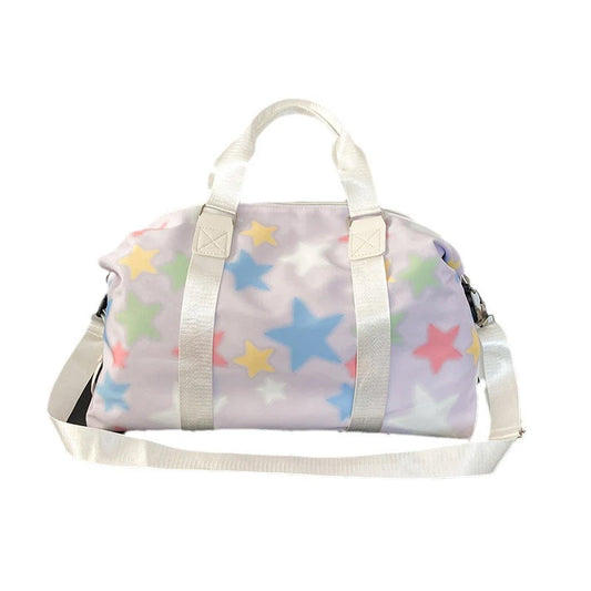 36-55L Oxford Star Print Wet/Dry Separation Gym Yoga Fitness Duffel