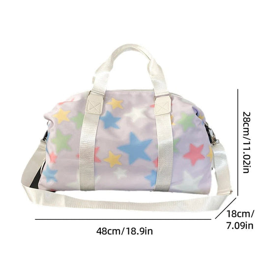 36-55l oxford star print wet/dry separation gym yoga fitness duffel - product image