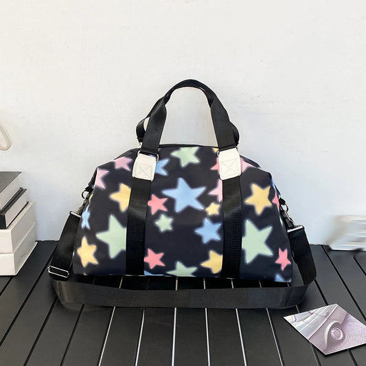 36-55l oxford star print wet/dry separation gym yoga fitness duffel - product image