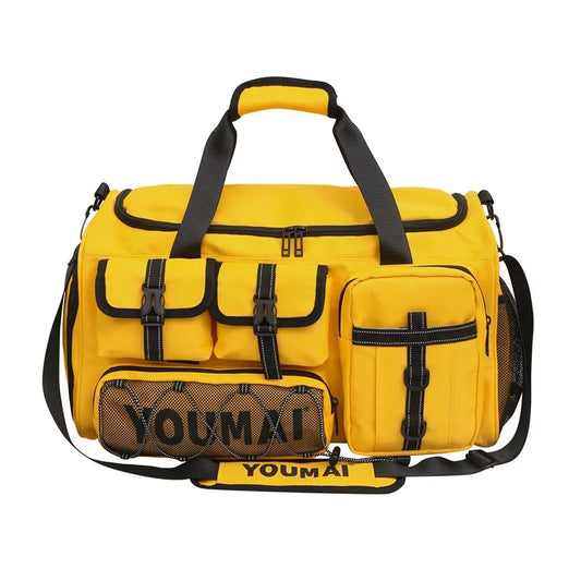 36-55l waterproof nylon gym bag with dry/wet separation and shoe pocket - product image
