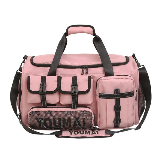 36-55l waterproof nylon gym bag with dry/wet separation and shoe pocket - product image