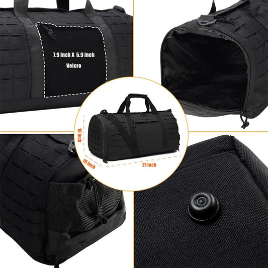 36-55l waterproof oxford tactical gym duffel bag with shoe compartment - product image