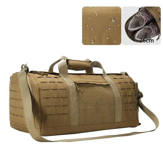 36-55l waterproof oxford tactical gym duffel bag with shoe compartment - product image