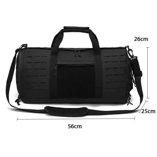 36-55l waterproof oxford tactical gym duffel bag with shoe compartment - product image
