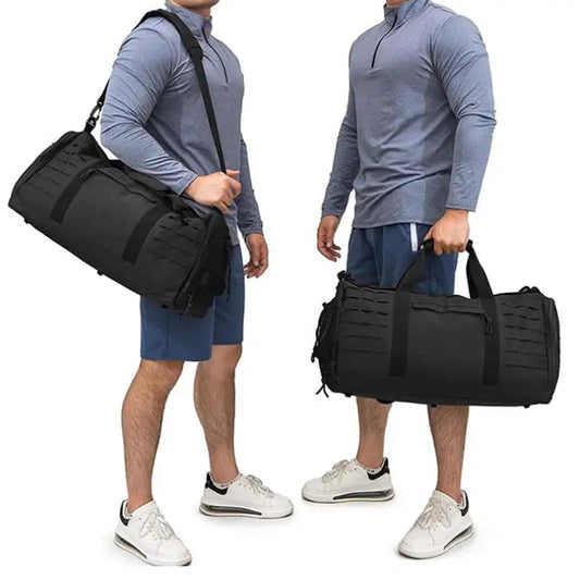 36-55l waterproof oxford tactical gym duffel bag with shoe compartment - product image