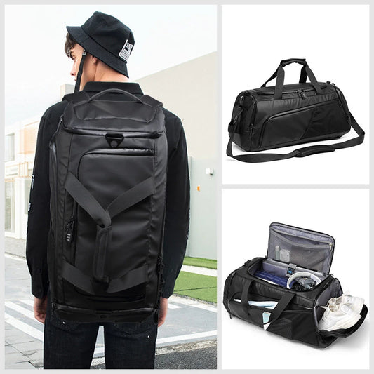 36-55l waterproof terylene gym travel bag with dry wet separation - product image