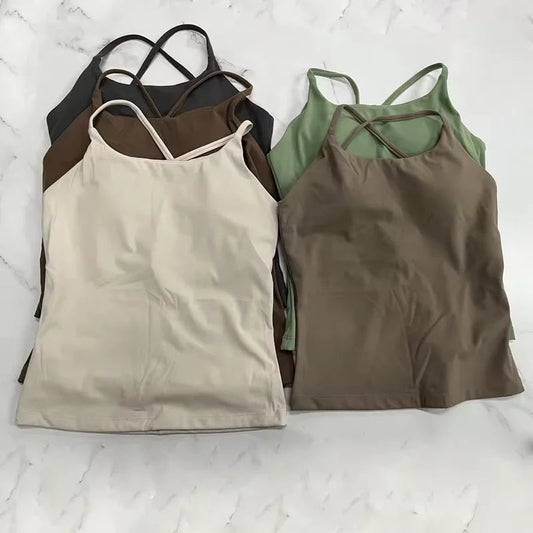 Sculpt peach cross strappy padded front twist yoga bra with quick dry nylon spandex - product image