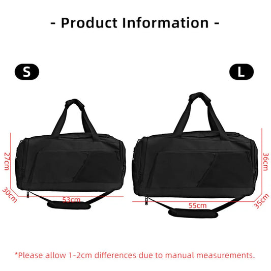 56-75l nylon large fitness bag with dry wet separation and shoe pocket - product image