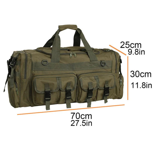 60l nylon tactical camping travel bag with shoulder straps camo colors - product image