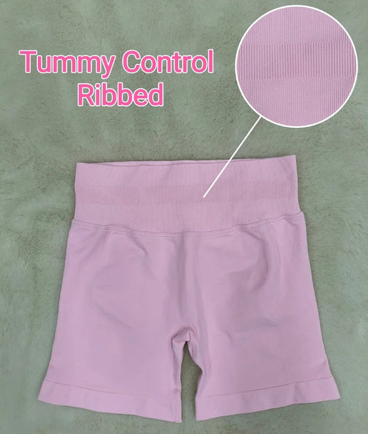 Anti-tear knit nylon high waist scrunch booty yoga shorts - product image