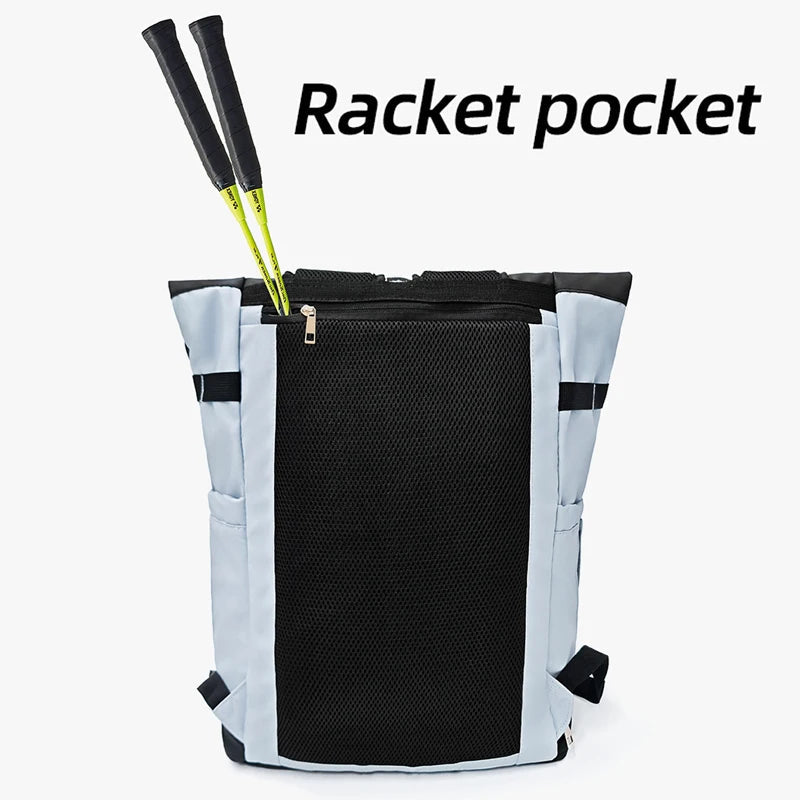 Badminton tennis rackets backpack with dry wet shoe pocket and laptop compartment - product image