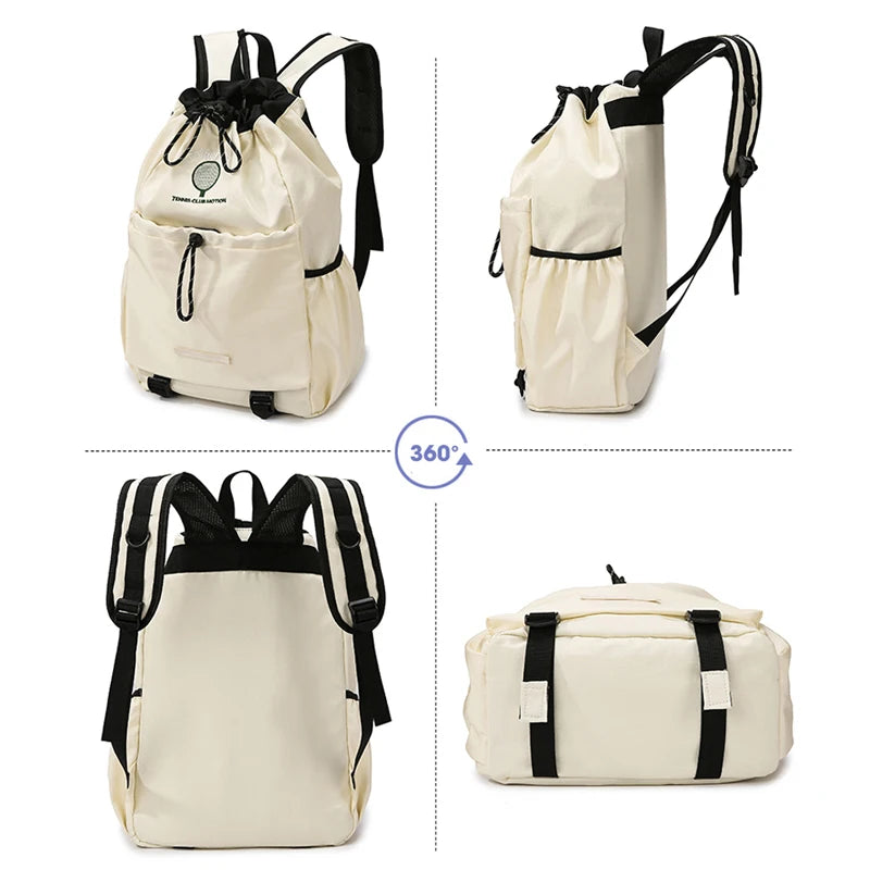 Badminton tennis rackets backpack with yoga mat strap and multi-pocket nylon - product image