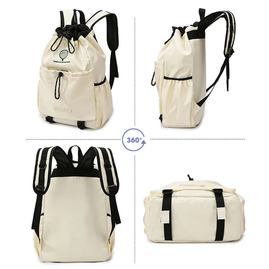Badminton tennis rackets backpack with yoga mat strap and multi-pocket nylon - product image