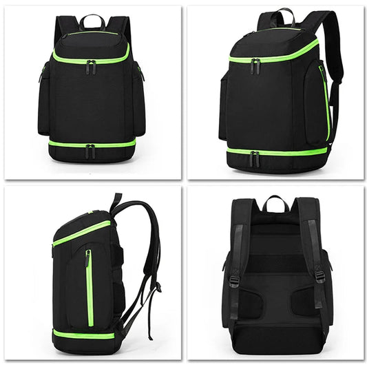Basketball sports backpack with shoes compartment multi-layer nylon bag - product image