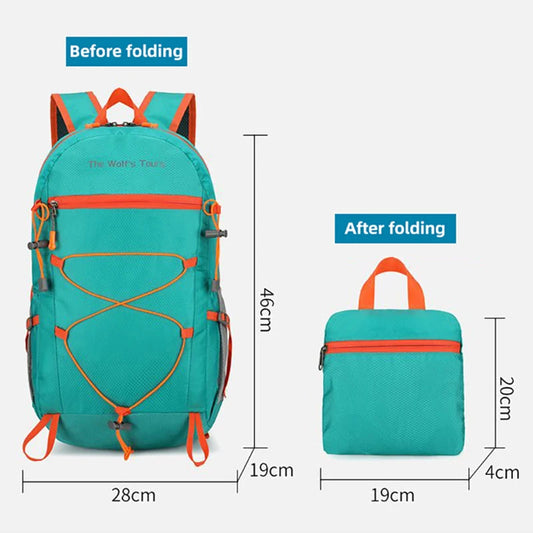 Foldable nylon softback backpack with large capacity and multi-layer storage - product image