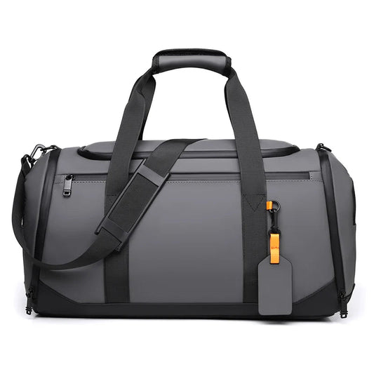 Gym duffel bag with shoe compartment, wet/dry separation and detachable shoulder strap - product image