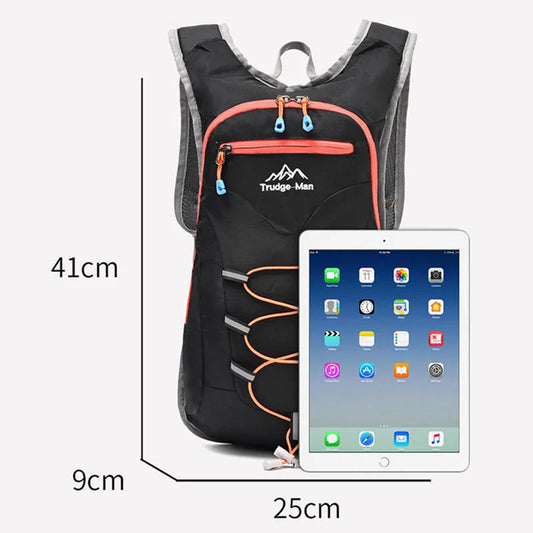 Hiking cycling camping backpack drawstring reflective strips oxford outdoor bag - product image