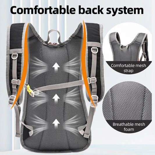 Hiking cycling camping backpack drawstring reflective strips oxford outdoor bag - product image
