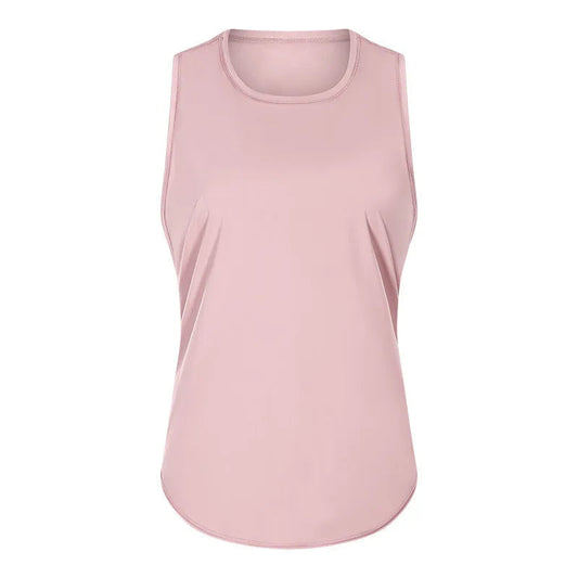 Knit nylon women's back mesh patchwork loose fit breathable yoga fitness vest - product image