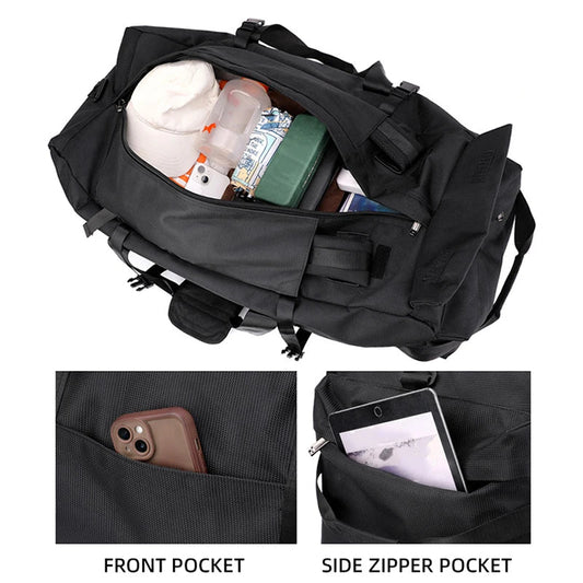Large capacity sports gym bag with foldable design and multiple pockets - product image