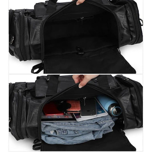 Men's waterproof gym travel shoulder bag with shoe compartment and detachable strap - product image