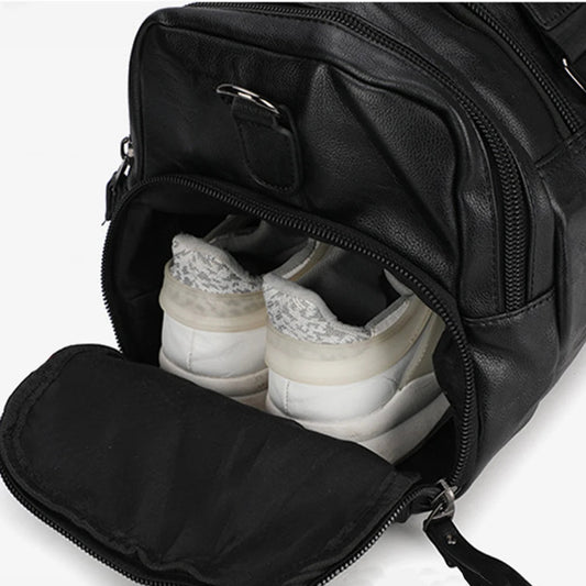 Men's waterproof gym travel shoulder bag with shoe compartment and detachable strap - product image
