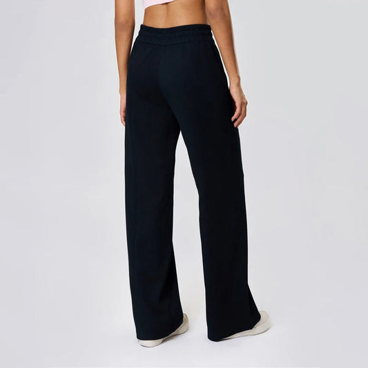 Modal ribbed knit joggers with elastic waist and pockets for women - product image