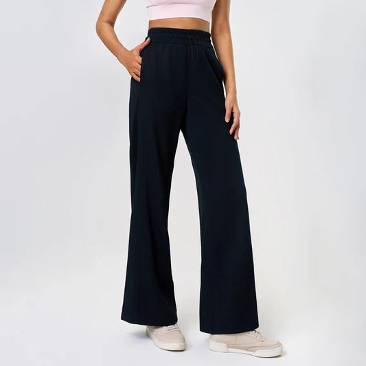 Modal ribbed knit joggers with elastic waist and pockets for women - product image