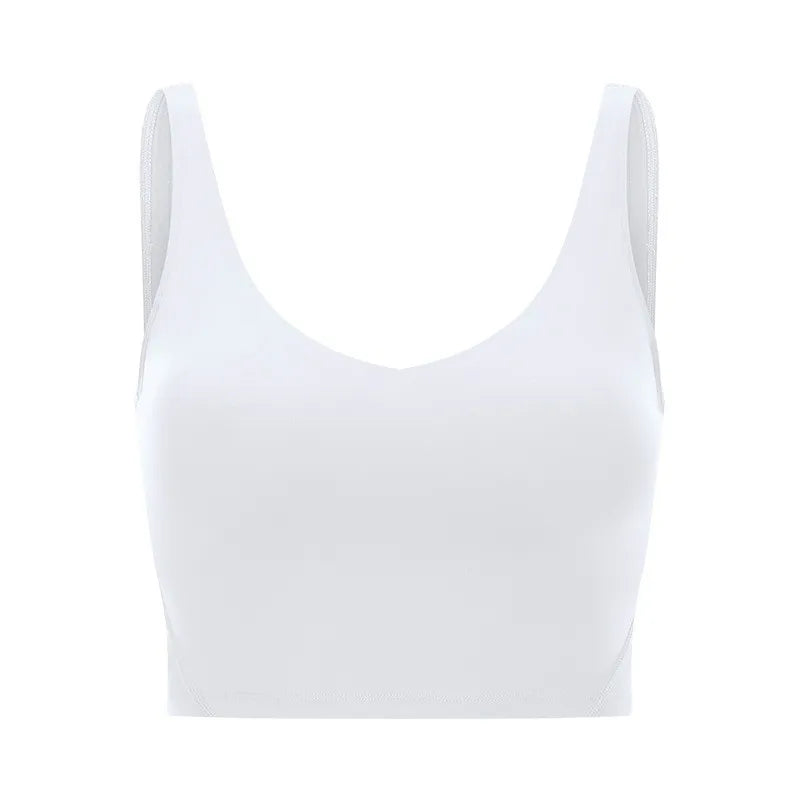 Naked-feel fabric women's workout crop top padded athletic sports bra - product image