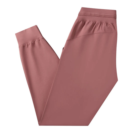 Naked feel knit nylon spandex joggers with waist drawstring and side pockets - product image