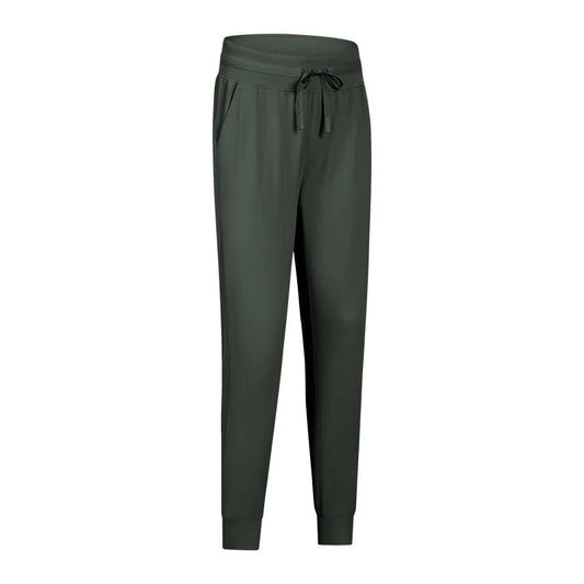 Naked feel knit nylon spandex joggers with waist drawstring and side pockets - product image