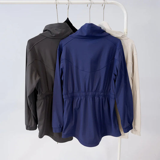 Nylon breathable reflective women's waist windbreaker jacket running outerwear - product image