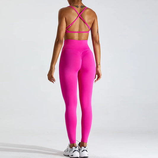 Nylon knit anti-pilling breathable quick dry women's seamless 2.0 cloud activewear set - product image