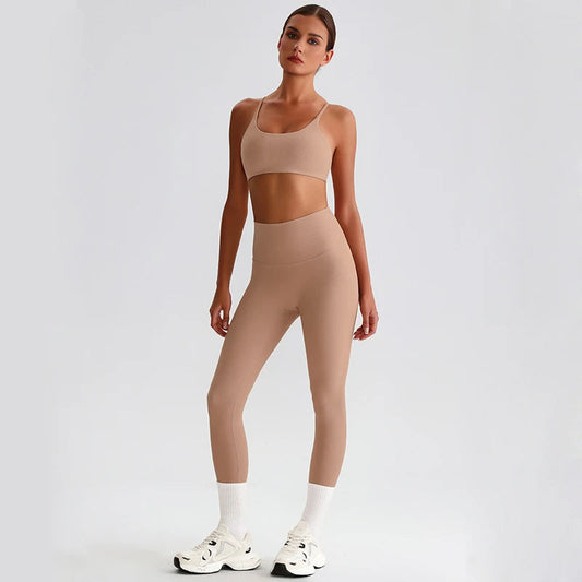Nylon knit high waist 25" ribbed workout tights women's gym fitness leggings - product image
