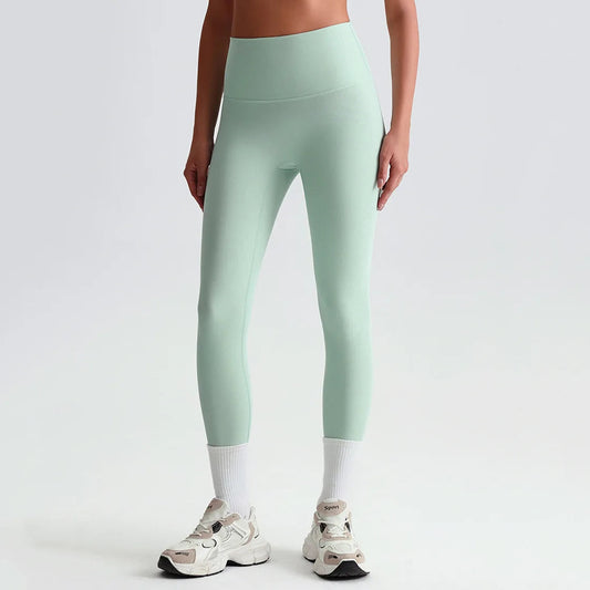 Nylon knit high waist 25" ribbed workout tights women's gym fitness leggings - product image
