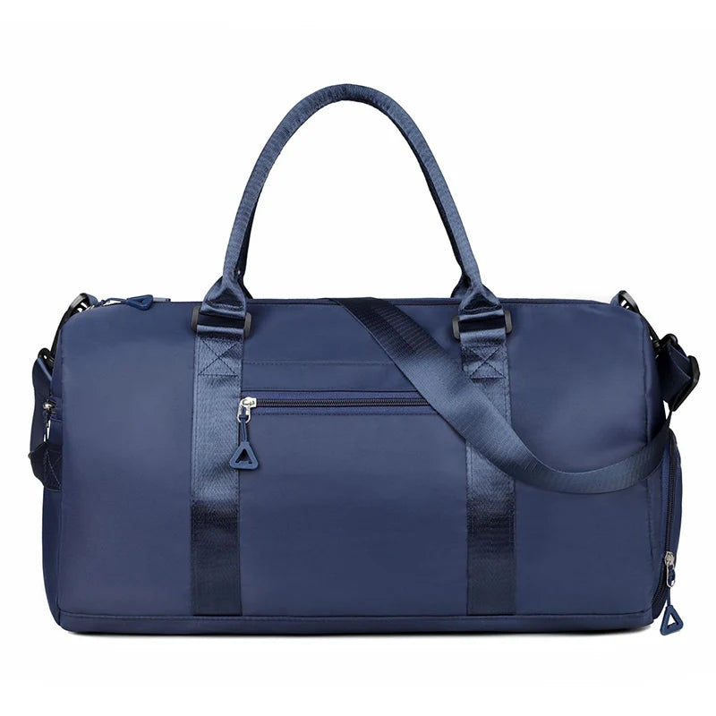 Nylon large capacity waterproof fitness tote bag with dry wet separation and multi-layer pockets - product image