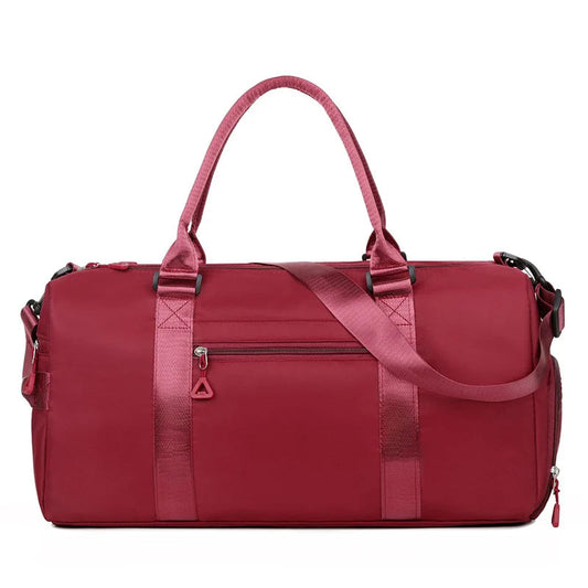 Nylon large capacity waterproof fitness tote bag with dry wet separation and multi-layer pockets - product image