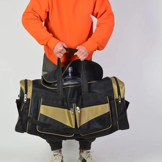 Nylon large capacity waterproof multi-pocket travel and fitness duffel bag - product image