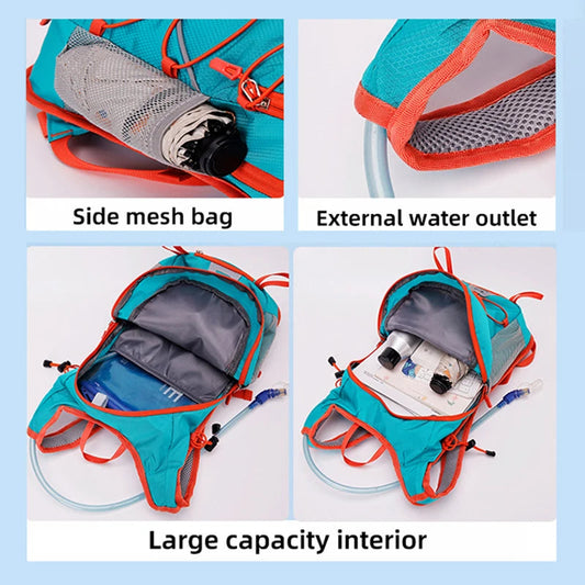 Nylon lightweight hydration softback backpack with reflective strips and waist zipper pockets - product image