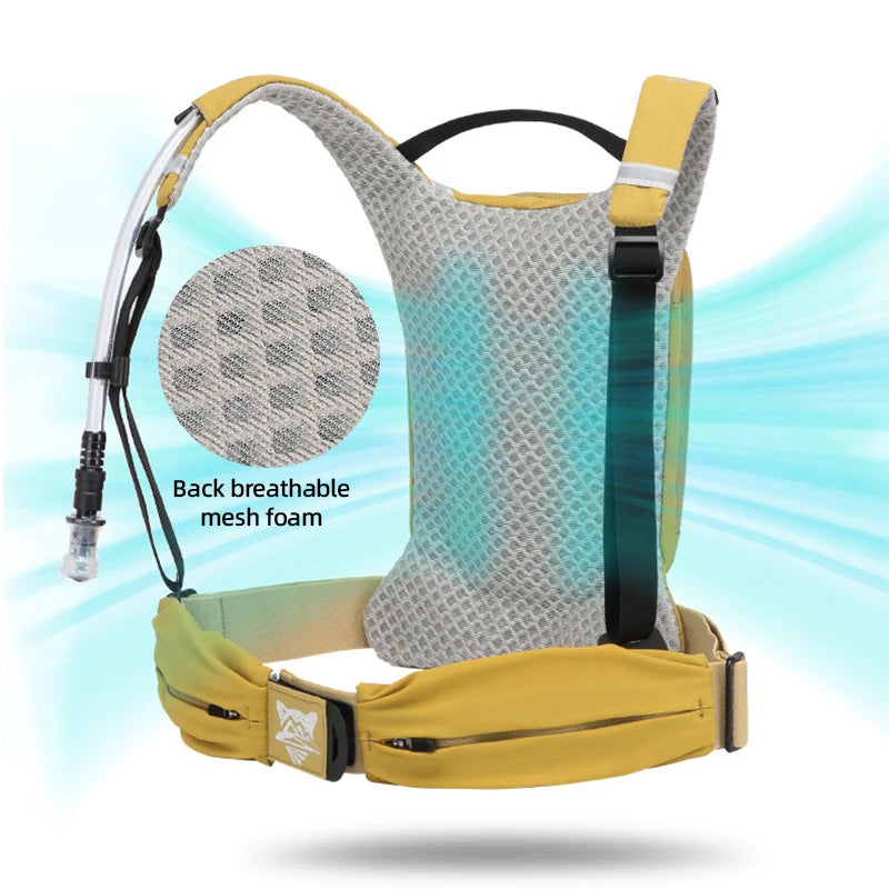 Nylon lightweight softback breathable running hydration backpack with reflective strips - product image