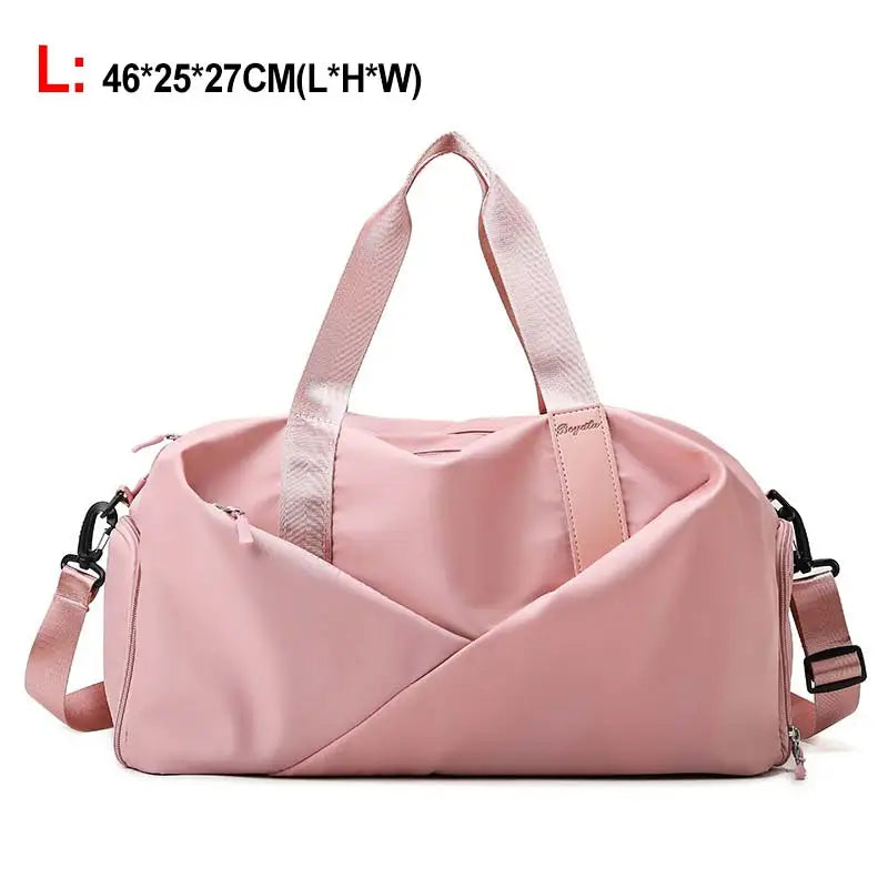 Nylon lightweight waterproof multifunctional dry wet shoulder bag with independent shoe compartment - product image
