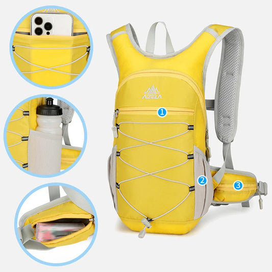 Nylon softback hydration backpack with reflective strips and multiple storage pockets - product image