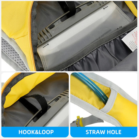 Nylon softback hydration backpack with reflective strips and multiple storage pockets - product image