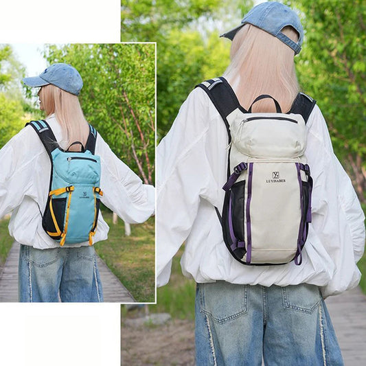 Nylon softback large capacity hydration sports backpack with survival whistle - product image